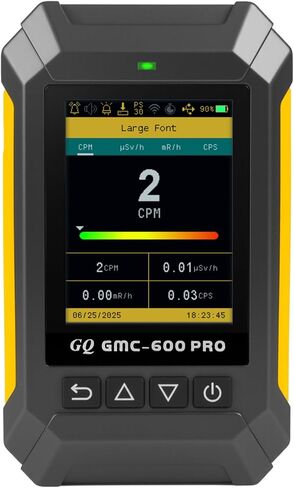 GQ GMC-600 Pro Geiger Counter Counter Confector-Dosimeter for Alpha و Beta و Gamma و X-Ray-مراقبة الإشعاع المحمولة مع بيانات في الوقت الفعلي ، ومشاركة البيانات العالمية ، وشاشة LCD و USB in Kuwait