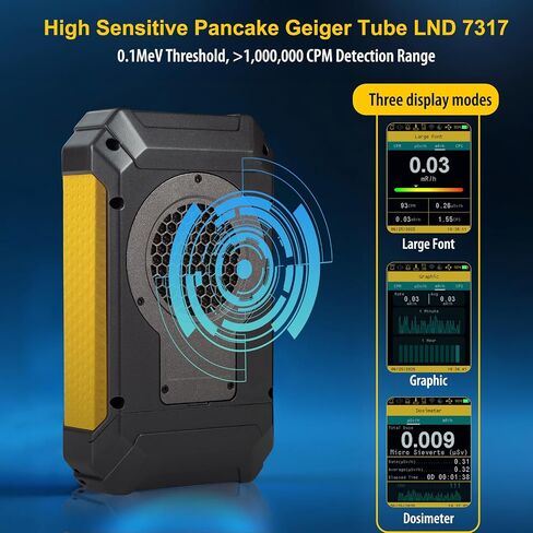 GQ GMC-600 Pro Geiger Counter Counter Confector-Dosimeter for Alpha و Beta و Gamma و X-Ray-مراقبة الإشعاع المحمولة مع بيانات في الوقت الفعلي ، ومشاركة البيانات العالمية ، وشاشة LCD و USB in Kuwait