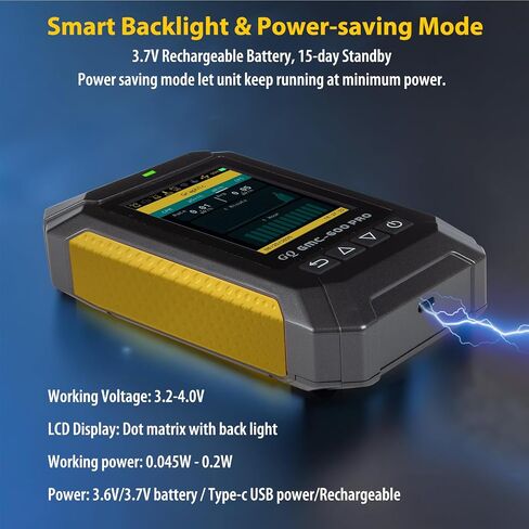 GQ GMC-600 Pro Geiger Counter Counter Confector-Dosimeter for Alpha و Beta و Gamma و X-Ray-مراقبة الإشعاع المحمولة مع بيانات في الوقت الفعلي ، ومشاركة البيانات العالمية ، وشاشة LCD و USB in Kuwait