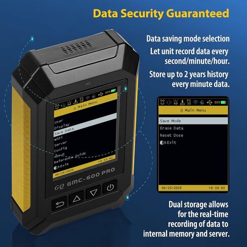 GQ GMC-600 Pro Geiger Counter Counter Confector-Dosimeter for Alpha و Beta و Gamma و X-Ray-مراقبة الإشعاع المحمولة مع بيانات في الوقت الفعلي ، ومشاركة البيانات العالمية ، وشاشة LCD و USB in Kuwait