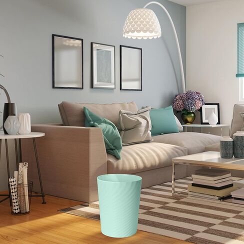 Small Plastic Trash Can - 2 Gallon - Light Green - Wastebasket Garbage Can Container in Saudi Arabia