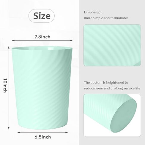Small Plastic Trash Can - 2 Gallon - Light Green - Wastebasket Garbage Can Container in Saudi Arabia