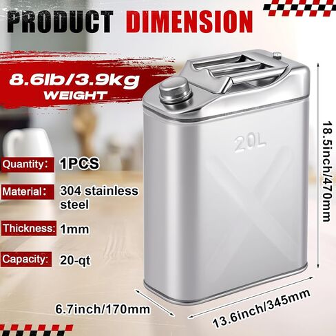 Blulu 1 Pcs 20-qt (5 Gallon) Stainless Cooking Oil Storage Can 13. 6 x 6. 7 x 18. 5 Commercial Grade 304 Food Safety Oil Distributor for Kitchens Restaurants Food Trucks in Saudi Arabia