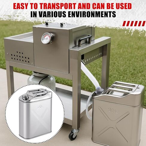 Blulu 1 Pcs 20-qt (5 Gallon) Stainless Cooking Oil Storage Can 13. 6 x 6. 7 x 18. 5 Commercial Grade 304 Food Safety Oil Distributor for Kitchens Restaurants Food Trucks in Saudi Arabia