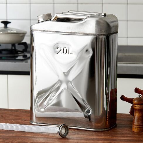 Blulu 1 Pcs 20-qt (5 Gallon) Stainless Cooking Oil Storage Can 13. 6 x 6. 7 x 18. 5 Commercial Grade 304 Food Safety Oil Distributor for Kitchens Restaurants Food Trucks in Saudi Arabia