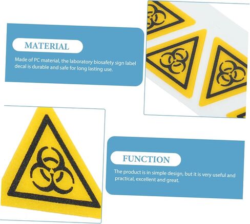 Cabilock 5pcs Warning Decals for Laboratory Safety Strong Adhesive Marking Stickers Printing Caution Signs for Equipment Use in Saudi Arabia