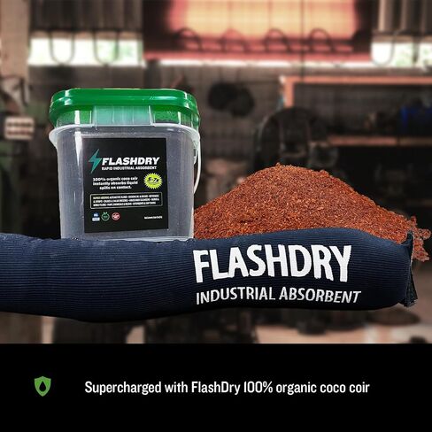 FlashDry Absorbent Socks with Coir 5 Ft – Heavy-Duty Spill Containment & Leak Control for Hydrocarbons and Machine Fluids – Customizable with Velcro Ends, Reusable for Industrial & Home Use in Saudi Arabia