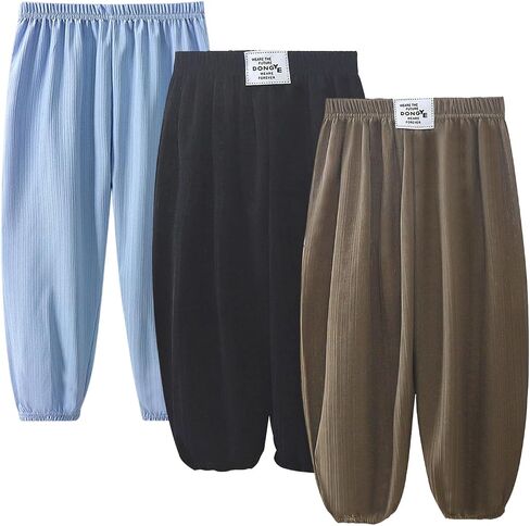 Kids' Breathable Quick Dry Ice Silk Pants,Unisex Loose Anti-Mosquito, Sun Protection, Elastic Waist, Cuffed Ankles in Saudi Arabia