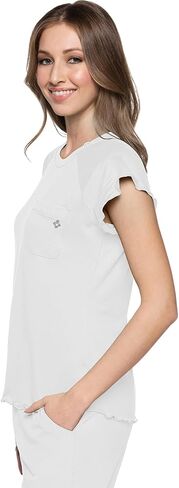 Med Couture Underscrub Raglan Sleeve Women Medical Top with Rib-Knit Round Neckline & Chest Pocket - MC706 in Kuwait