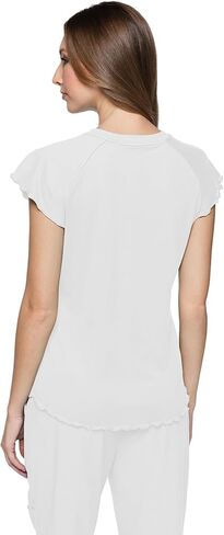 Med Couture Underscrub Raglan Sleeve Women Medical Top with Rib-Knit Round Neckline & Chest Pocket - MC706 in Kuwait