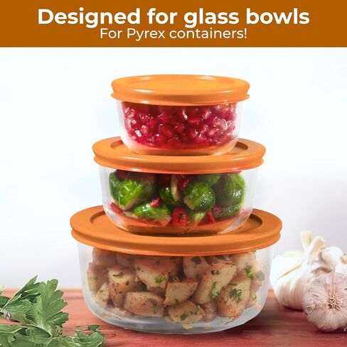Wood Grip - Lids for Pyrex and Anchor Round Glass Containers - Lids for Pyrex Glass Containers - Replacement Lids (Blue, 2 Cups, 4 Pack) in Saudi Arabia