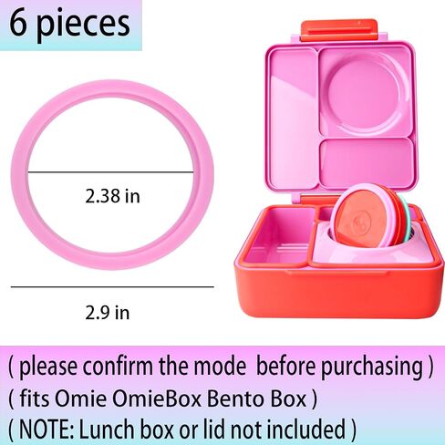 6 PCS استبدال غطاء الغطاء المطاطي لـ Omie Omiebox Bento Lunch Box ， حشية المطاط لـ Omie Omiebox Bento Box ، مطاط سيليكون آمن بنسبة 100 ٪ (3 ألوان in Kuwait