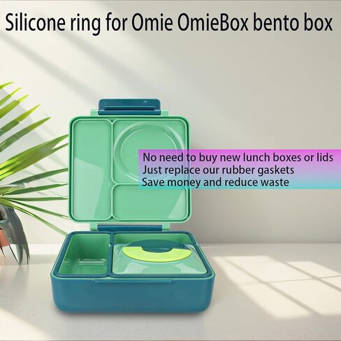 6 PCS استبدال غطاء الغطاء المطاطي لـ Omie Omiebox Bento Lunch Box ， حشية المطاط لـ Omie Omiebox Bento Box ، مطاط سيليكون آمن بنسبة 100 ٪ (3 ألوان in Kuwait