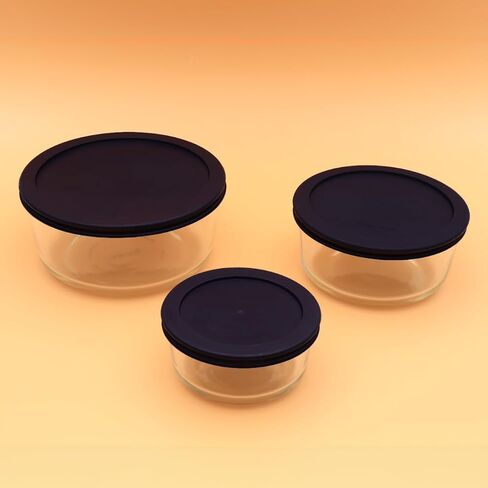 CIBI Food Storage Container Lids (2 Cups, Blue - 6PK) For Pyrex and Anchor Round Glass Containers, Dishwasher and Microwave Safe Replacement Lids in Kuwait