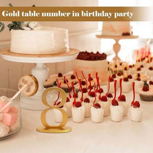 Xuwaidsgn أرقام طاولة الذهب 1-15 مع قاعدة ريفية بيضاوية لأرقام حفلات الزفاف 5 بوصة علامات زفاف عالية الذهب. in Kuwait