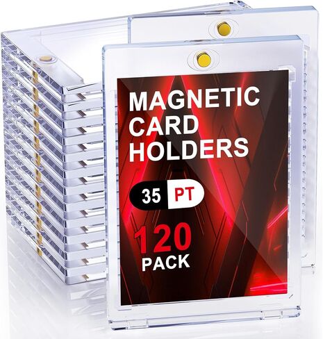 180pt Magnetic Card Holders, 15ct One Card Touch Holder for Trading Cards, Baseball Card Protectors Hard Plastic, Magnetic Thick Card Display Case for Sports Cards, Game Cards in Kuwait