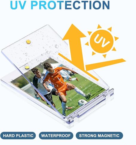 180pt Magnetic Card Holders, 15ct One Card Touch Holder for Trading Cards, Baseball Card Protectors Hard Plastic, Magnetic Thick Card Display Case for Sports Cards, Game Cards in Kuwait