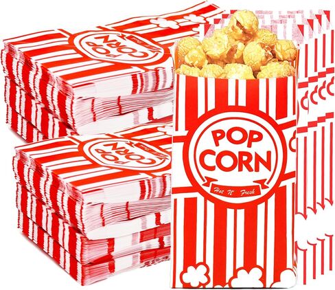 600 Pcs Paper Popcorn Bags, 1 oz Popcorn Bags Individual Servings, Bulk Pop Corn Sleeves for Pop Corn Machine, Movie Night, Cinema, Carnival, Party, Concessions (600) in Kuwait