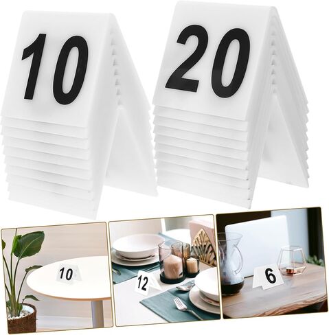 Amosfun 20pcs Acrylic Shaped Evidence Markers Double-Sided Table Number Signs for Restaurant and Event Use Identification Tents in Saudi Arabia