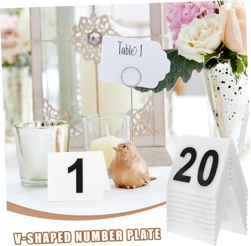 Amosfun 20pcs Acrylic Shaped Evidence Markers Double-Sided Table Number Signs for Restaurant and Event Use Identification Tents in Saudi Arabia