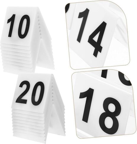 Amosfun 20pcs Acrylic Shaped Evidence Markers Double-Sided Table Number Signs for Restaurant and Event Use Identification Tents in Saudi Arabia