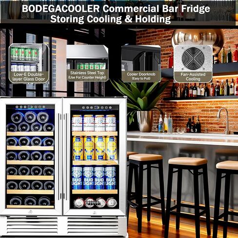 Bodegacooler Beverage Beverage Beverage ، 12.5 Cu. ثلاجة تاجر تجاري سوداء سوداء ، أرفف مصباح LED/قابلة للتعديل ، ثلاجة عرض كبيرة مستقيمة للمطبخ/المكتب/المنزل/المرآب. in Kuwait