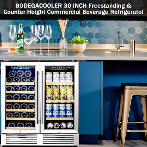 Bodegacooler Beverage Beverage Beverage ، 12.5 Cu. ثلاجة تاجر تجاري سوداء سوداء ، أرفف مصباح LED/قابلة للتعديل ، ثلاجة عرض كبيرة مستقيمة للمطبخ/المكتب/المنزل/المرآب. in Kuwait