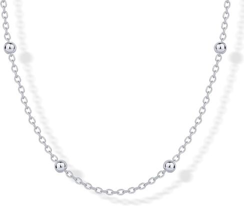 PAVOI 14K Gold Plated Small Bead Ball Chain Necklace for Women - Adjustable Dainty Gold Beaded Necklace - Trendy Choker Chain Layering Jewelry in Saudi Arabia
