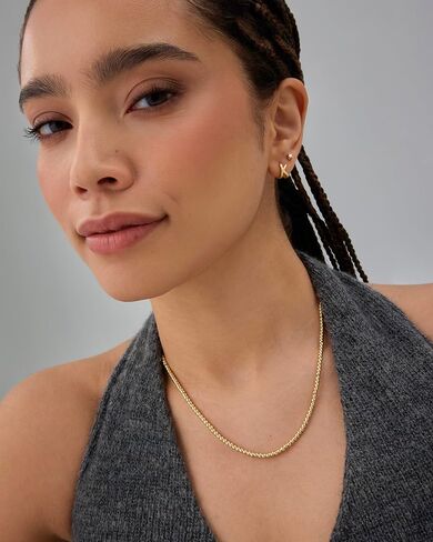 PAVOI 14K Gold Plated Small Bead Ball Chain Necklace for Women - Adjustable Dainty Gold Beaded Necklace - Trendy Choker Chain Layering Jewelry in Saudi Arabia