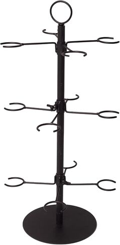 Cocktail Tree Stand, Metal Drink Tower, 3 Tier - 12 Holders For Champagne, Martini, Margarita Cups (Black) in Kuwait