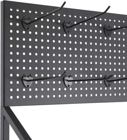 4 Tier Retail Display Rack Stand, Snack Candy Display Organizer with Locking Caster Wheels Adjustable Feet and 10 Hooks, 60in-Height Basket Stand Cart Storage Shelf (Black W/Wheels) in Kuwait