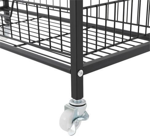 4 Tier Retail Display Rack Stand, Snack Candy Display Organizer with Locking Caster Wheels Adjustable Feet and 10 Hooks, 60in-Height Basket Stand Cart Storage Shelf (Black W/Wheels) in Kuwait