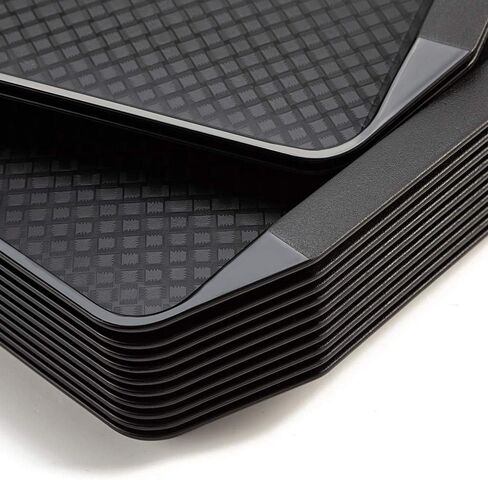 Plastic Fast Food Serving Tray,16.95 by 11.82-Inch,Set of 12 (Black) in Kuwait