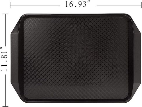 Plastic Fast Food Serving Tray,16.95 by 11.82-Inch,Set of 12 (Black) in Kuwait