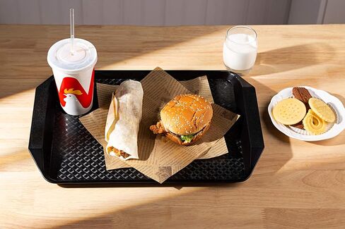 Plastic Fast Food Serving Tray,16.95 by 11.82-Inch,Set of 12 (Black) in Kuwait