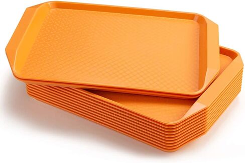 Plastic Fast Food Serving Tray,16.95 by 11.82-Inch,Set of 12 (Black) in Kuwait
