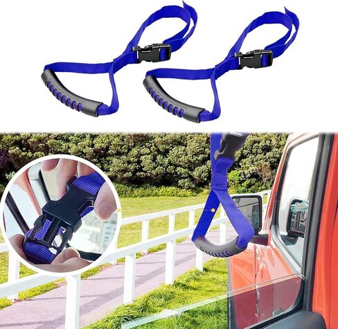 Automotive Adjustable Standing Aid Safety Handle Vehicle Support Grip Handle Disability Help Car Hand Hook- 2 pcs (Black) in Saudi Arabia