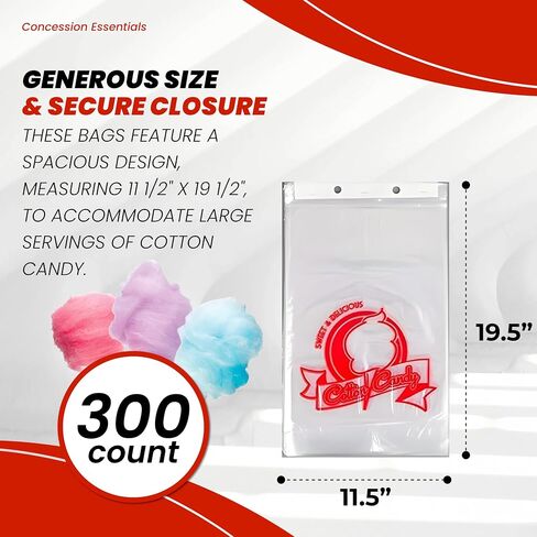استيعاب الامتياز الأساسيات القطن أكياس الحلوى-300CT أكياس حلوى القطن مع روابط تويست ، ارتفاع 0.5 "، 18" عرض ، 12 "طول (حزمة 300) in Kuwait