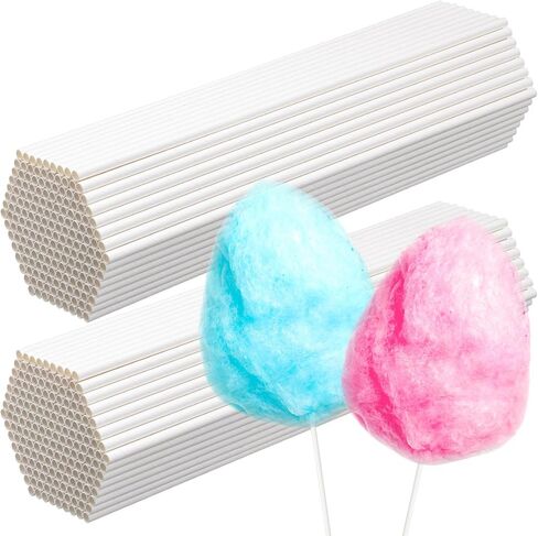 Honeydak 600 PCS Cotton Candy Candy Canes 13.8 Inch Cotton Candy Sticks for Making Making Supplies عصي الحامل الأبيض لحفلات أعياد الميلاد المهرجانات in Kuwait