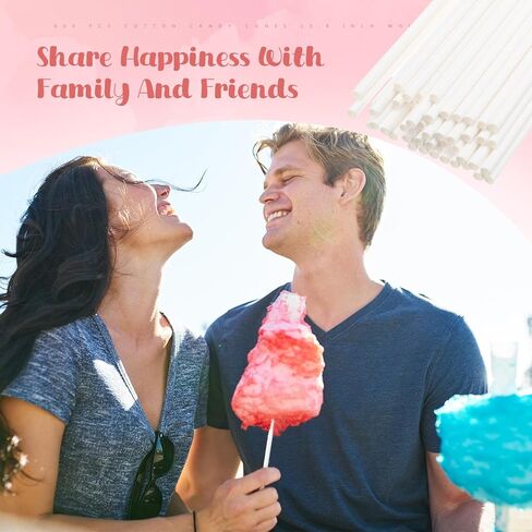 Honeydak 600 PCS Cotton Candy Candy Canes 13.8 Inch Cotton Candy Sticks for Making Making Supplies عصي الحامل الأبيض لحفلات أعياد الميلاد المهرجانات in Kuwait
