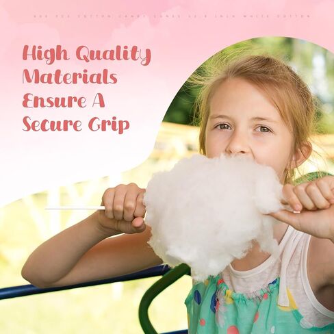 Honeydak 600 PCS Cotton Candy Candy Canes 13.8 Inch Cotton Candy Sticks for Making Making Supplies عصي الحامل الأبيض لحفلات أعياد الميلاد المهرجانات in Kuwait