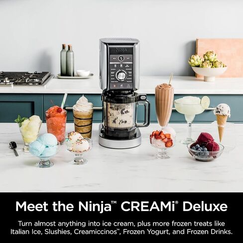 Ninja NC501 CREAMi Deluxe 11-in-1 Ice Cream & Frozen Treat Maker with 2 XL Family Size Pint Containers, Lavender (Renewed) in Saudi Arabia