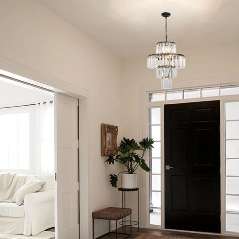 Chrome Crystal Chandelier Lights 20 Inch Luxurious Chandeliers Hanging Pendant Light Fixture for Dining Rooms Living Rooms Entryway 7-Lights in Saudi Arabia
