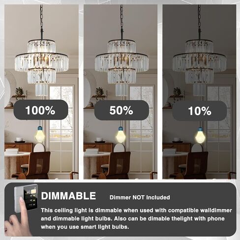 Chrome Crystal Chandelier Lights 20 Inch Luxurious Chandeliers Hanging Pendant Light Fixture for Dining Rooms Living Rooms Entryway 7-Lights in Saudi Arabia