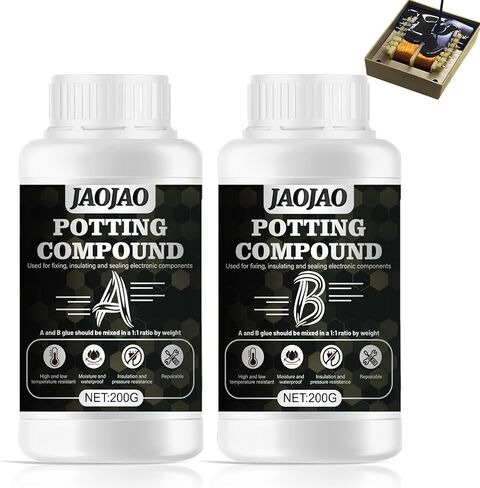 JAOJAO Conformal Coating for Electronics, Electrical Potting Compound Casting Insulation Silicone for Electrical Applications to Circuit Boards Led Lamps Appliance Control Boards, 100g*2 Transparent in Kuwait
