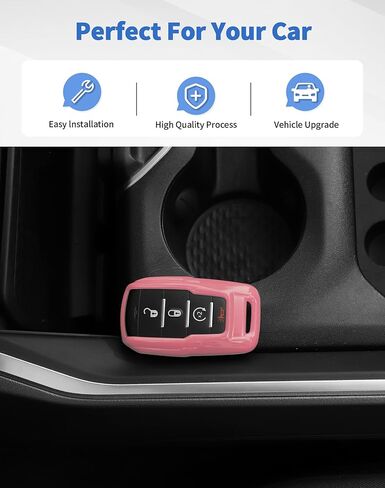Key Fob Cover Key Case Shell Cover Holder Protector Fit for Dodge RAM 2018+, White in Kuwait