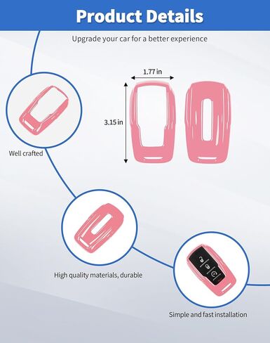 Key Fob Cover Key Case Shell Cover Holder Protector Fit for Dodge RAM 2018+, White in Kuwait