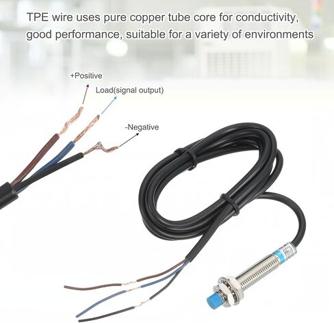 MECCANIXITY Inductive Proximity Sensor,NPN NC M8 DC 6-36V 300mA Proximity Switch Detector Approach Sensor 2mm 3 Wire for Industrial Automation LJ8A3-2-Z/AX in Saudi Arabia
