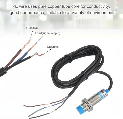 MECCANIXITY Inductive Proximity Sensor,NPN NC M18 DC 6-36V 300mA Proximity Switch Detector Approach Sensor 8mm 3 Wire for Industrial Automation LJ18A3-8-Z/AX in Saudi Arabia