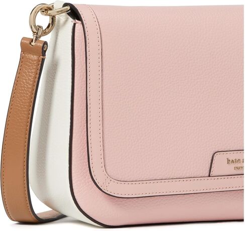 kate spade new york Hudson Pebbled Leather Flap Shoulder Bag, Pastry Pink in Kuwait